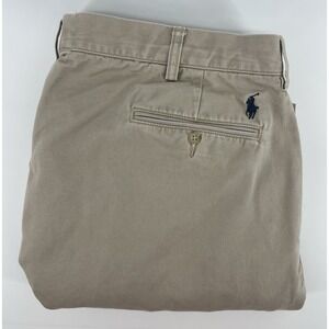 VTG Polo Ralph Lauren Ethan Pant 40x30 Khaki Tan Classic Pleated Chino Cotton
